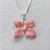 CONJUNTO FOLHEADO A PRATA COM 50 MILÉSIMOS + VERNIZ DIAMOND - CONJUNTO COM CORRENTE VENEZIANA 45CM - BRINCOS DE PINO E PINGENTES EM FLORES ESMALTADAS ROSAS 19X16MM - (PRA134) PRCJ000141 - Imagem 2