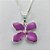 CONJUNTO FOLHEADO A PRATA COM 50 MILÉSIMOS + VERNIZ DIAMOND - CONJUNTO COM CORRENTE VENEZIANA 45CM - BRINCOS DE PINO E PINGENTES EM FLORES ESMALTADAS ROXAS 19X16MM - (PRA136)PRCJ000143 - Imagem 2