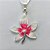 CONJUNTO FOLHEADO A PRATA COM 50 MILÉSIMOS + VERNIZ DIAMOND - CONJUNTO COM CORRENTE  45CM - BRINCOS DE PINO E PINGENTES EM FLORES ESMALTADAS ROSAS E BRANCAS 24X21MM - (PRA139) PRCJ000146 - Imagem 2