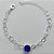 PULSEIRA FOLHEADA A PRATA COM 50 MILÉSIMOS + VERNIZ DIAMOND - CORRENTE CORAÇÃO 17CM + EXTENSOR E FECHO LAGOSTA - PINGENTE EM ZIRCÔNIA AZUL ESCURO 9MM (PRA148) PRPS001122 - Imagem 1