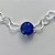 PULSEIRA FOLHEADA A PRATA COM 50 MILÉSIMOS + VERNIZ DIAMOND - CORRENTE CORAÇÃO 17CM + EXTENSOR E FECHO LAGOSTA - PINGENTE EM ZIRCÔNIA AZUL ESCURO 9MM (PRA148) PRPS001122 - Imagem 2