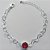 PULSEIRA FOLHEADA A PRATA COM 50 MILÉSIMOS + VERNIZ DIAMOND - CORRENTE CORAÇÃO 17CM + EXTENSOR E FECHO LAGOSTA - PINGENTE EM ZIRCÔNIA VERMELHA 9MM (PRA145) PRPS001125 - Imagem 1