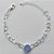PULSEIRA FOLHEADA A PRATA COM 50 MILÉSIMOS + VERNIZ DIAMOND - CORRENTE CORAÇÃO 17CM + EXTENSOR E FECHO LAGOSTA - PINGENTE EM ZIRCÔNIA AZUL 9MM (PRA144) PRPS001126 - Imagem 1
