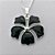 CONJUNTO FOLHEADO A PRATA COM 50 MILÉSIMOS + VERNIZ DIAMOND - CONJUNTO COM CORRENTE VENEZIANA 45CM - BRINCOS DE PINO E PINGENTES EM FLORES ESMALTADAS PRETAS 25X23MM - (PRA156) PRCJ000149 - Imagem 2