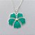 CONJUNTO FOLHEADO A PRATA COM 50 MILÉSIMOS + VERNIZ DIAMOND - CONJUNTO COM CORRENTE VENEZIANA 45CM - BRINCOS DE PINO E PINGENTES EM FLORES ESMALTADAS VERDES 25X23MM - (PRA157) PRCJ000150 - Imagem 2