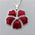 CONJUNTO FOLHEADO A PRATA COM 50 MILÉSIMOS + VERNIZ DIAMOND - CONJUNTO COM CORRENTE VENEZIANA 45CM - BRINCOS DE PINO E PINGENTES EM FLORES ESMALTADAS VERMELHAS 25X23MM - (PRA158)PRCJ000151 - Imagem 2