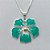 CONJUNTO FOLHEADO A PRATA COM 50 MILÉSIMOS + VERNIZ DIAMOND - CONJUNTO COM CORRENTE VENEZIANA 45CM - BRINCOS DE PINO E PINGENTES EM FLORES ESMALTADAS VERDE COM BRANCO 24X22MM - (PRA165) PRCJ000158 - Imagem 2