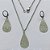 CONJUNTO EM AÇO INOXIDÁVEL - (AÇO03) GARGANTILHA COM CORRENTE 50CM E PINGENTE GOTA DESENHADA 20X9MM E BRINCO ARGOLA DE PRESSÃO COM PINGENTE GOTA DESENHADA 20X9MM- COMPOSIÇÃO: AÇO INOXIDÁVEL - (AÇO1842) ACCJ000097 - Imagem 1
