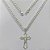 GARGANTILHA FOLHEADA A PRATA COM 80 MILÉSIMOS + VERNIZ CATAFORÉTICO - GARGANTILHA CORRENTE 60CM PINGENTE CRUCIFIXO FACE DE CRISTO 40X26MM - LARGURA 4MM E FECHO LAGOSTA (PRA173) PRGG001400 - Imagem 1