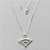 GARGANTILHA FOLHEADA A PRATA COM 50 MILÉSIMOS + VERNIZ DIAMOND- GARGANTILHA CORRENTE VENEZIANA 45CM PINGENTE LEQUE COM MICRO ZIRCÔNIAS LILÁS 17X12MM - FECHO LAGOSTA (PRA182) PRGG001407 - Imagem 1
