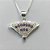 GARGANTILHA FOLHEADA A PRATA COM 50 MILÉSIMOS + VERNIZ DIAMOND- GARGANTILHA CORRENTE VENEZIANA 45CM PINGENTE LEQUE COM MICRO ZIRCÔNIAS LILÁS 17X12MM - FECHO LAGOSTA (PRA182) PRGG001407 - Imagem 2