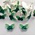 BRINCO FOLHEADO A PRATA COM 50 MILÉSIMOS + VERNIZ DIAMOND - BRINCO DE PINO BORBOLETA VERDE 8MM (PRA194) PRBR001106 - Imagem 1