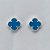 BRINCO FOLHEADO A PRATA COM 50 MILÉSIMOS + VERNIZ DIAMOND - BRINCO DE PINO TREVO AZUL 10MM (PRA198) PRBR001110 - Imagem 1