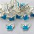 BRINCO FOLHEADO A PRATA COM 50 MILÉSIMOS + VERNIZ DIAMOND - BRINCO DE PINO BORBOLETA AZUL 8MM (PRA210) PRBR001113 - Imagem 1