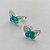 BRINCO FOLHEADO A PRATA COM 50 MILÉSIMOS + VERNIZ DIAMOND - BRINCO DE PINO BORBOLETA VERDE COM BRANCA 8MM (PRA208) PRBR001115 - Imagem 2