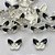 BRINCO FOLHEADO A PRATA COM 50 MILÉSIMOS + VERNIZ DIAMOND - BRINCO DE PINO BORBOLETA PRETA COM BRANCA 8MM (PRA212) PRBR001117 - Imagem 1