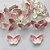 BRINCO FOLHEADO A PRATA COM 50 MILÉSIMOS + VERNIZ DIAMOND - BRINCO DE PINO BORBOLETA ROSA COM BRANCA 8MM PRA213 PRBR001118 - Imagem 1