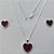 CONJUNTO FOLHEADO A PRATA COM 50 MILÉSIMOS + VERNIZ DIAMOND - CONJUNTO COM CORRENTE VENEZIANA 45CM - BRINCOS DE PINO CORAÇÃO ESMALTADO 11MM E PINGENTE EM CORAÇÃO ESMALTADO VERMELHO ESCURO 15MM - (PRA229)PRCJ000159 - Imagem 1