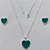 CONJUNTO FOLHEADO A PRATA COM 50 MILÉSIMOS + VERNIZ DIAMOND - CONJUNTO COM CORRENTE VENEZIANA 45CM - BRINCOS DE PINO CORAÇÃO ESMALTADO 11MM E PINGENTE EM CORAÇÃO ESMALTADO VERDE 15MM - (PRA231) PRCJ000162 - Imagem 1
