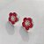 CONJUNTO FOLHEADO A PRATA COM 50 MILÉSIMOS + VERNIZ DIAMOND - CONJUNTO COM CORRENTE VENEZIANA 45CM - BRINCOS DE PINO FLOR ESMALTADA 15MM E PINGENTE EM FLOR ESMALTADA VERMELHA / BRANCA 22MM - (PRA243) PRCJ000174 - Imagem 2