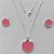 CONJUNTO FOLHEADO A PRATA COM 50 MILÉSIMOS + VERNIZ DIAMOND - CONJUNTO COM CORRENTE VENEZIANA 45CM - BRINCOS DE PINO FLOR ESMALTADA 14MM E PINGENTE EM FLOR ESMALTADA ROSA 20MM - (PRA222) PRCJ000176 - Imagem 1