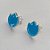 CONJUNTO FOLHEADO A PRATA COM 50 MILÉSIMOS + VERNIZ DIAMOND - CONJUNTO COM CORRENTE VENEZIANA 45CM - BRINCOS DE PINO FLOR ESMALTADA 14MM E PINGENTE EM FLOR ESMALTADA AZUL 20MM - (PRA223) PRCJ000177 - Imagem 2