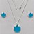 CONJUNTO FOLHEADO A PRATA COM 50 MILÉSIMOS + VERNIZ DIAMOND - CONJUNTO COM CORRENTE VENEZIANA 45CM - BRINCOS DE PINO FLOR ESMALTADA 14MM E PINGENTE EM FLOR ESMALTADA AZUL 20MM - (PRA223) PRCJ000177 - Imagem 1