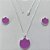 CONJUNTO FOLHEADO A PRATA COM 50 MILÉSIMOS + VERNIZ DIAMOND - CONJUNTO COM CORRENTE VENEZIANA 45CM - BRINCOS DE PINO FLOR ESMALTADA 14MM E PINGENTE EM FLOR ESMALTADA LILÁS 20MM - (PRA224) PRCJ000178 - Imagem 1