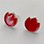CONJUNTO FOLHEADO A PRATA COM 50 MILÉSIMOS + VERNIZ DIAMOND - CONJUNTO COM CORRENTE VENEZIANA 45CM - BRINCOS DE PINO FLOR ESMALTADA 14MM E PINGENTE EM FLOR ESMALTADA VERMELHO 20MM - (PRA227) PRCJ000180 - Imagem 2