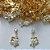 BRINCO FOLHEADO A OURO - BANHADO COM 5 MILÉSIMOS + VERNIZ DIAMOND - BRINCO DE PINO COM FLOR COM PEDRAS EM ZIRCÔNIAS 17MM - (OURO283) OUBR000222 - Imagem 1