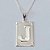 GARGANTILHA FOLHEADA A PRATA COM 50 MILÉSIMOS + VERNIZ DIAMOND - GARGANTILHA CORRENTE 45CM PINGENTE PLACA RETANGULAR LETRA " J " 20X28MM - FECHO LAGOSTA - PRGG001425 - Imagem 2