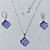 CONJUNTO FOLHEADO A PRATA COM 50 MILÉSIMOS + VERNIZ DIAMOND CORRENTE CADEADO 45CM PINGENTE TREVO LILÁS VIDRO 13MM E BRINCOS COM ARGOLA DE PRESSÃO TREVO LILÁS VIDRO 13MM - PRCJ000190 - Imagem 1