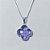 CONJUNTO FOLHEADO A PRATA COM 50 MILÉSIMOS + VERNIZ DIAMOND CORRENTE CADEADO 45CM PINGENTE TREVO LILÁS VIDRO 13MM E BRINCOS COM ARGOLA DE PRESSÃO TREVO LILÁS VIDRO 13MM - PRCJ000190 - Imagem 2