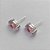 CONJUNTO FOLHEADO A PRATA COM 50 MILÉSIMOS  + VERNIZ DIAMOND CORRENTE CADEADO 40CM COM ZIRCÔNIA ROSA 9MM E  BRINCOS PINO COM ZIRCÔNIA ROSA 5MM (PRA295) PRCJ000191 - Imagem 2