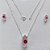 CONJUNTO FOLHEADO A PRATA COM 50 MILÉSIMOS  + VERNIZ DIAMOND CORRENTE CADEADO 40CM COM ZIRCÔNIA ROSA 9MM E  BRINCOS PINO COM ZIRCÔNIA ROSA 5MM (PRA295) PRCJ000191 - Imagem 1