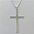 GARGANTILHA FOLHEADA A PRATA COM 50 MILÉSIMOS + VERNIZ DIAMOND - GARGANTILHA CORRENTE 60CM PINGENTE CRUCIFIXO LISO 26X40MM - FECHO LAGOSTA (PRA298) PRGG001429 - Imagem 2