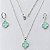 CONJUNTO FOLHEADO A PRATA COM 50 MILÉSIMOS + VERNIZ DIAMOND CORRENTE CADEADO 45CM PINGENTE TREVO VERDE 10MM E BRINCOS COM ARGOLA DE PRESSÃO TREVO VERDE 10MM PRCJ000193 - Imagem 1