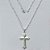 GARGANTILHA FOLHEADA A PRATA COM 50 MILÉSIMOS + VERNIZ DIAMOND - GARGANTILHA CORRENTE 60CM PINGENTE CRUCIFIXO DESENHADO 19X30MM - FECHO LAGOSTA (PRA307) PRGG001430 - Imagem 1