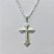 GARGANTILHA FOLHEADA A PRATA COM 50 MILÉSIMOS + VERNIZ DIAMOND - GARGANTILHA CORRENTE 60CM PINGENTE CRUCIFIXO DESENHADO 19X30MM - FECHO LAGOSTA (PRA307) PRGG001430 - Imagem 2