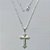 GARGANTILHA FOLHEADA A PRATA COM 50 MILÉSIMOS + VERNIZ DIAMOND - GARGANTILHA CORRENTE 40CM PINGENTE CRUCIFIXO DESENHADO 19X30MM - (PRA308) PRGG001431 - Imagem 1