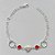 PULSEIRA FOLHEADA A PRATA COM 50 MILÉSIMOS + VERNIZ DIAMOND - PULSEIRA COM CORAÇÃO E PEDRA CRISTAL VERMELHA - TAMANHO: 19CM E  FECHO LAGOSTA (PRA312) PRPS001151 - Imagem 1