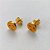 BRINCO FOLHEADO A OURO - BANHADO COM 5 MILÉSIMOS + VERNIZ DIAMOND - BRINCO DE PINO REDONDO CARINHA COM CORAÇÃO 7MM - (OURO296) OUBR000223 - Imagem 2