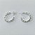 BRINCO FOLHEADA A PRATA COM 50 MILÉSIMOS + VERNIZ DIAMOND - BRINCO DE PINO ARGOLA COM COM ZIRCÔNIAS 22MM PRBR001129 - Imagem 2