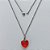 GARGANTILHA EM AÇO INOXIDÁVEL -  GARGANTILHA COM CORRENTE (03) 50CM E PINGENTE+ CORAÇÃO CRISTAL VERMELHO 13MM - COMPOSIÇÃO: AÇO INOXIDÁVEL - (AÇO1947) ACGG000396 - Imagem 1