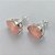 BRINCO FOLHEADA A PRATA COM 50 MILÉSIMOS + VERNIZ DIAMOND - BRINCO DE PINO BASE ALTA FUSÃO ROSA COM BRILHOS 10X14MM (PRA336)(PAR) PRBR001142 - Imagem 2