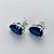 BRINCO FOLHEADA A PRATA COM 50 MILÉSIMOS + VERNIZ DIAMOND - BRINCO DE PINO BASE ALTA FUSÃO AZUL ESCURO 10X14MM (PRA337)(PAR) PRBR001143 - Imagem 2