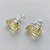 BRINCO FOLHEADA A PRATA COM 50 MILÉSIMOS + VERNIZ DIAMOND - BRINCO DE PINO BASE ALTA FUSÃO AMARELO 10X14MM (PRA338)(PAR) PRBR001144 - Imagem 2