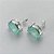 BRINCO FOLHEADA A PRATA COM 50 MILÉSIMOS + VERNIZ DIAMOND - BRINCO DE PINO BASE ALTA FUSÃO VERDE 10X14MM (PRA345)(PAR) PRBR001151 - Imagem 2