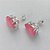BRINCO FOLHEADA A PRATA COM 50 MILÉSIMOS + VERNIZ DIAMOND - BRINCO DE PINO BASE ALTA FUSÃO ROSA COM BRILHOS 10X14MM (PRA349)(PAR) PRBR001154 - Imagem 2