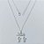 GARGANTILHA FOLHEADA A PRATA COM 50 MILÉSIMOS + VERNIZ DIAMOND - GARGANTILHA CORRENTE CADEADO CANGA MÃE COM 2 MENINOS COM MICRO ZIRCÔNIAS 18MM - PRGG001435 - Imagem 1